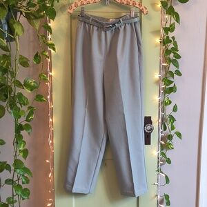 Women's Koret Belted Elastic Waistband Greyish Green Casual Slack 8